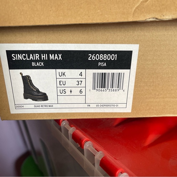 Dr Martens Sinclair Hi Max UK4 US6 Black Pisa New - Picture 10 of 10